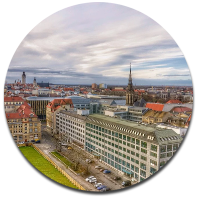 Leipzig, stadtbild, skyline